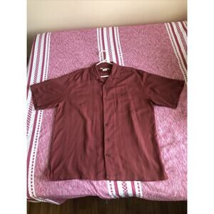 Joe Marlin Mens Casual Rust Red Short Sleeve Button Down XXL Rayon Blend